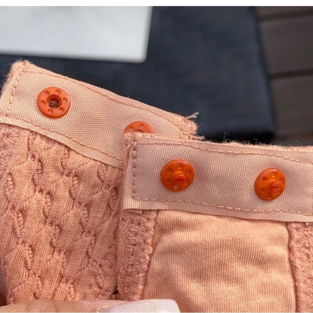 Free People Waffle Bodysuit Peach/Light Coral XS Boho Beachy Resort Casual 🍑🌊 - Picture 5 of 8